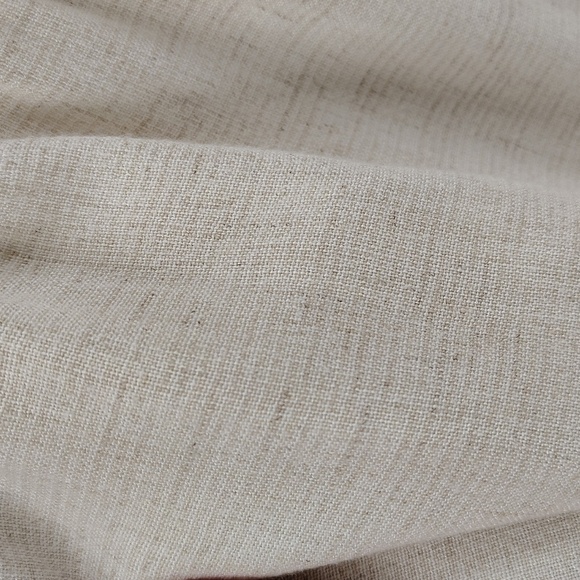 CLIO Off White Pull On Pants Flax Blend Size Medium Elastic Waist Drawstring Vtg - Picture 5 of 10